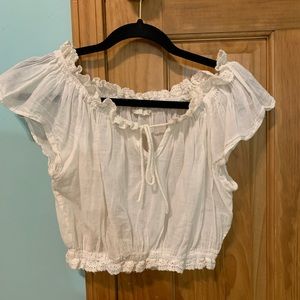 Off the shoulder crop top!! Altard state!!